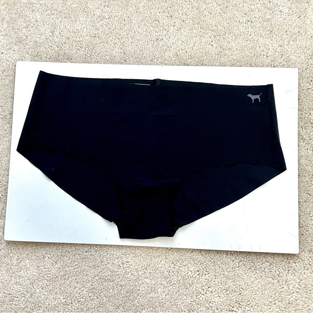 Victoria’s Secret PINK Sexy illusion Smooth Black No Show Hipster Panties Medium